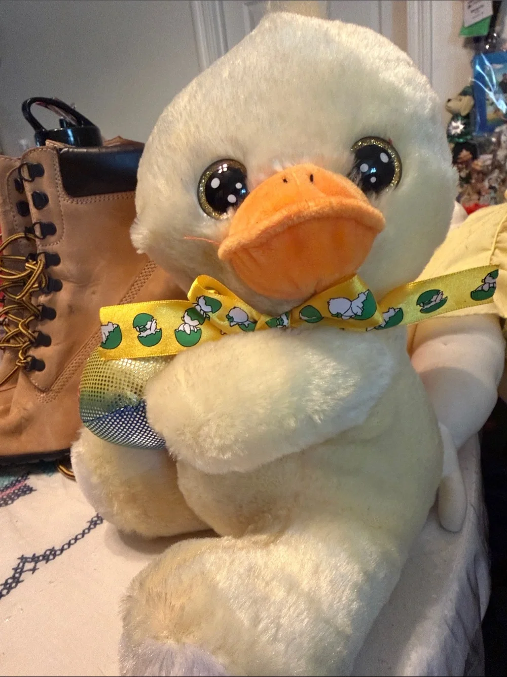 Plush Yellow Duck Backpack Charm with Orange Beak - Kids Accessory